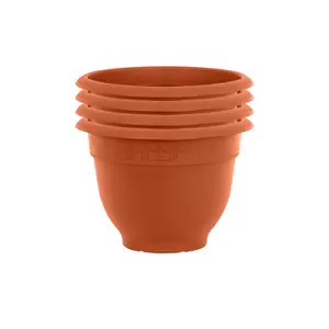 Wham Bell Pot 4x28cm Round Recycled Plastic Planter Terracotta