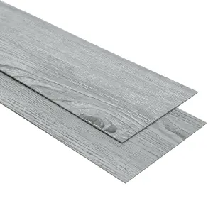 Set of 36 Grey Waterproof Rustic Wood Grain Self Adhesive PVC Laminate Flooring Planks Covering 5m²