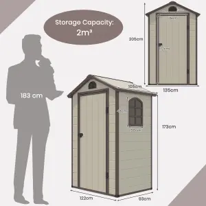 Costway Outdoor Storage Shed Weather Resistant Garden Shed w/ Lockable Door& Air Vents