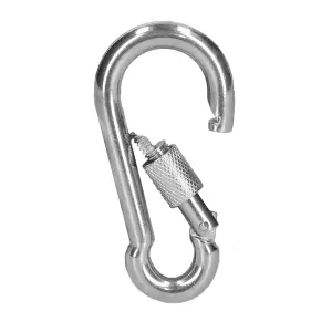 2 x Carabiner Carbine Hook with Screw Gate 8mm MARINE GRADE Stainless Steel