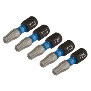 Draper Expert TX-STAR Impact Screwdriver Bits, T25 x 25mm, 1/4" Hex (Pack of 5) 05494