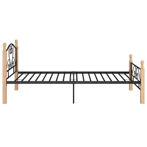 Berkfield Bed Frame Black Metal 90x200 cm