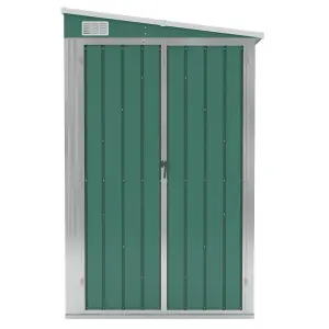 Berkfield Wall-mounted Garden Shed Green 118x382x178 cm Galvanised Steel