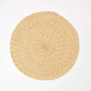 Homescapes Gold Handwoven Round Placemats Set of 4