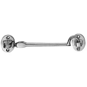 Heavy Duty Cabin Hook & Eye Polished Chrome 305mm Arm Cabinet Hatch Lock