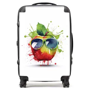 Apple In Glasses Splashart Suitcase - Medium