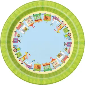 Unique Party Paper Circus Animal Baby Shower Party Plates (Pack of 8) Green/Blue (One Size)