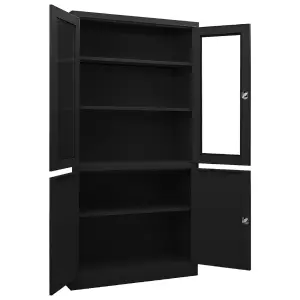 Berkfield Office Cabinet Black 90x40x180 cm Steel