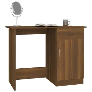 Berkfield Desk Brown Oak 100x50x76 cm Engineered Wood