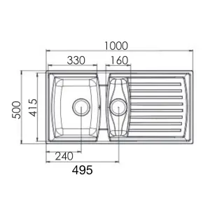 Liquida AR15BL 1.5 Bowl Composite Reversible Inset Black Kitchen Sink With Waste