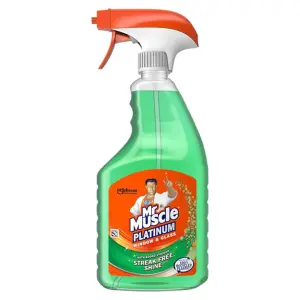 Mr Muscle Platinum Window & Glass Cleaner Trigger Spray, 750ml (Pack of 12)