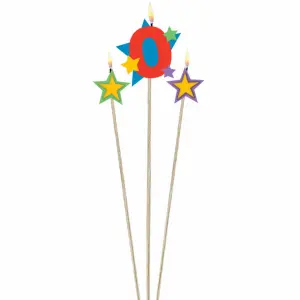 Amscan Number Star Pick Candles Multicoloured (One Size)