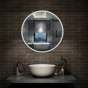 Fog Free Round Bathroom Mirror With LED Lights 600X600