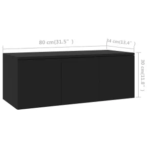 vidaXL TV Cabinet Black 80x34x30 cm Engineered Wood