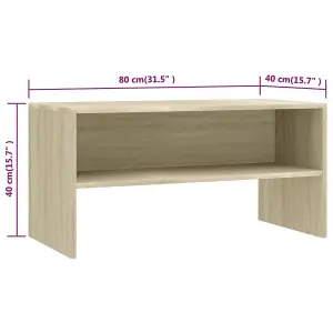 vidaXL TV Cabinet Sonoma Oak 80x40x40 cm Engineered Wood