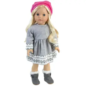 Sophia's by Teamson Kids Doll Dress, Leggings, Hat, and Scarf Set for 18" Dolls