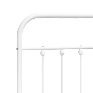 Berkfield Metal Bed Frame with Headboard and Footboard White 140x190 cm