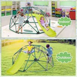 Costway 8FT Dome Climber Kids Toddler Climbing Frame With Slide Geometric Climbing Dome