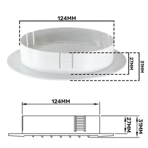 125mm round White Air Vent Grille/Duct Covers with Fly Screen/Anti-Insect Mesh,push fit