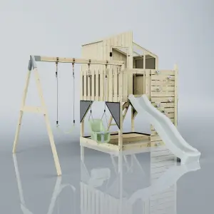 PolarPlay Kids Climbing Tower & Playhouse with Swing and Slide - Swing Jari Mist