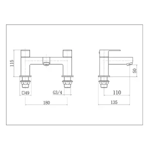 Flode Bolmen Bath Filler - Chrome