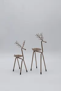 3pc Reindeer Candle Holder Set