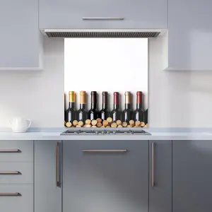 Wine Bottles in Harmony Premium Glass Kitchen Splashback W700mm x H750mm