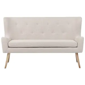 2 Seater Fabric Sofa Light Beige SKIBBY