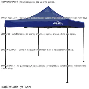 Durable 3x3m Pop-Up Gazebo with Waterproof Side Walls - Ideal Outdoor Garden Pavilion Tent