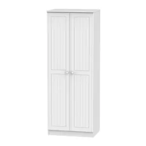 Warwick Ready assembled Contemporary Matt white Tall Double Wardrobe (H)1970mm (W)740mm (D)530mm