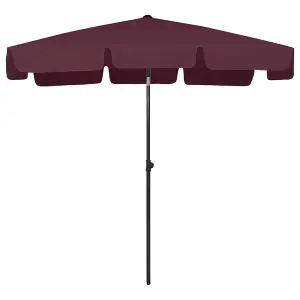 Berkfield Beach Umbrella Bordeaux Red 200x125 cm