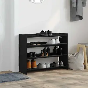 Berkfield Shoe Rack Black 80x25x61.5 cm Engineered Wood