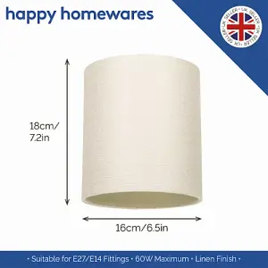 Contemporary and Sleek Cream Linen Fabric 6 Cylindrical Lamp Shade 60w Maximum