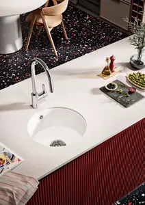 Clearwater Metro Ceramic White Kitchen Sink Single Bowl Undermount/ Inset - MET1060 + Waste Kit