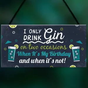 Red Ocean Funny Gin Sign Birthday Gift For Gin Lovers Hanging Gin Tonic