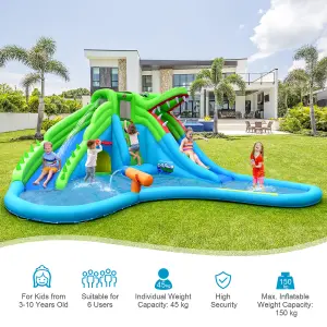 Costway 7-In-1 Inflatable Water Slide Jumping Bouncy Castle House with 780W Air Blower