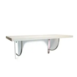 Solid Pine Rustical Shelf White with LUK02 Bracket 25x60cm