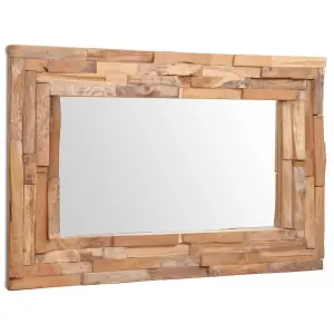 Berkfield Decorative Mirror Teak 90x60 cm Rectangular