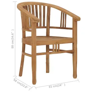 Berkfield Garden Chairs 2 pcs Solid Teak Wood