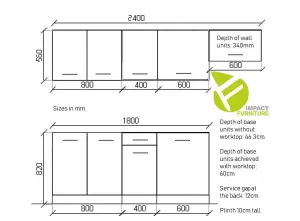 Kitchen Cabinet SET 7 Units Sonoma Oak Cupboard Worktop Modern Small Budget Nela