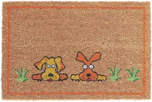 Coco & Coir Door Mats Indoor Outdoor Non Slip Dog Design Entrance Welcome Mat 40cm x 60cm DOGGY DOGGY