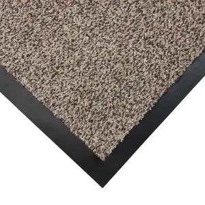 JVL Admiral Machine Washable Micorfibre Barrier Doormat 50x80cm Stone