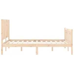 Berkfield Bed Frame with Headboard 140x190 cm Solid Wood