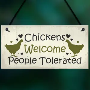 Red Ocean Funny Chicken Sign Hanging Sign Pet Sign Chicken Accessories Garden Plaque Friend Gift