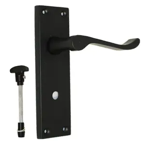 MATT BLACK Modern Victorian Scroll Bathroom Internal Door Handles