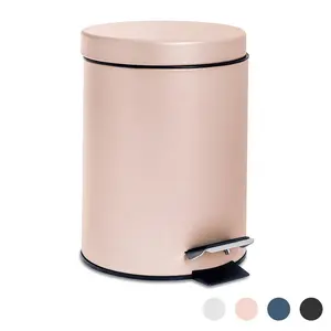 Harbour Housewares - Round Bathroom Pedal Bin - 3 Litre Pink