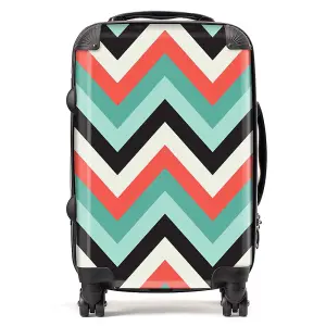 Geometric Colored Chevron Pattern Suitcase - Cabin