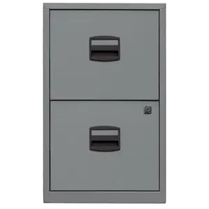 40cm Wide 2 -Drawer File Cabinet Silver