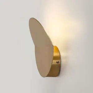 houseof Brass Plated Metal Round Diffuser Wall Light