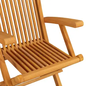 Berkfield Folding Garden Chairs 6 pcs Solid Teak Wood